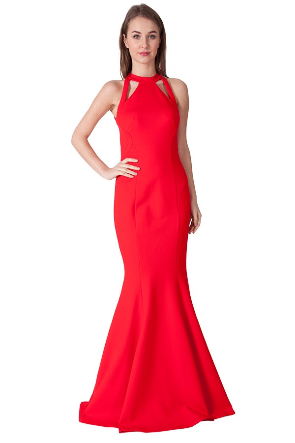 HIGH NECK RED | Dressy Dress's